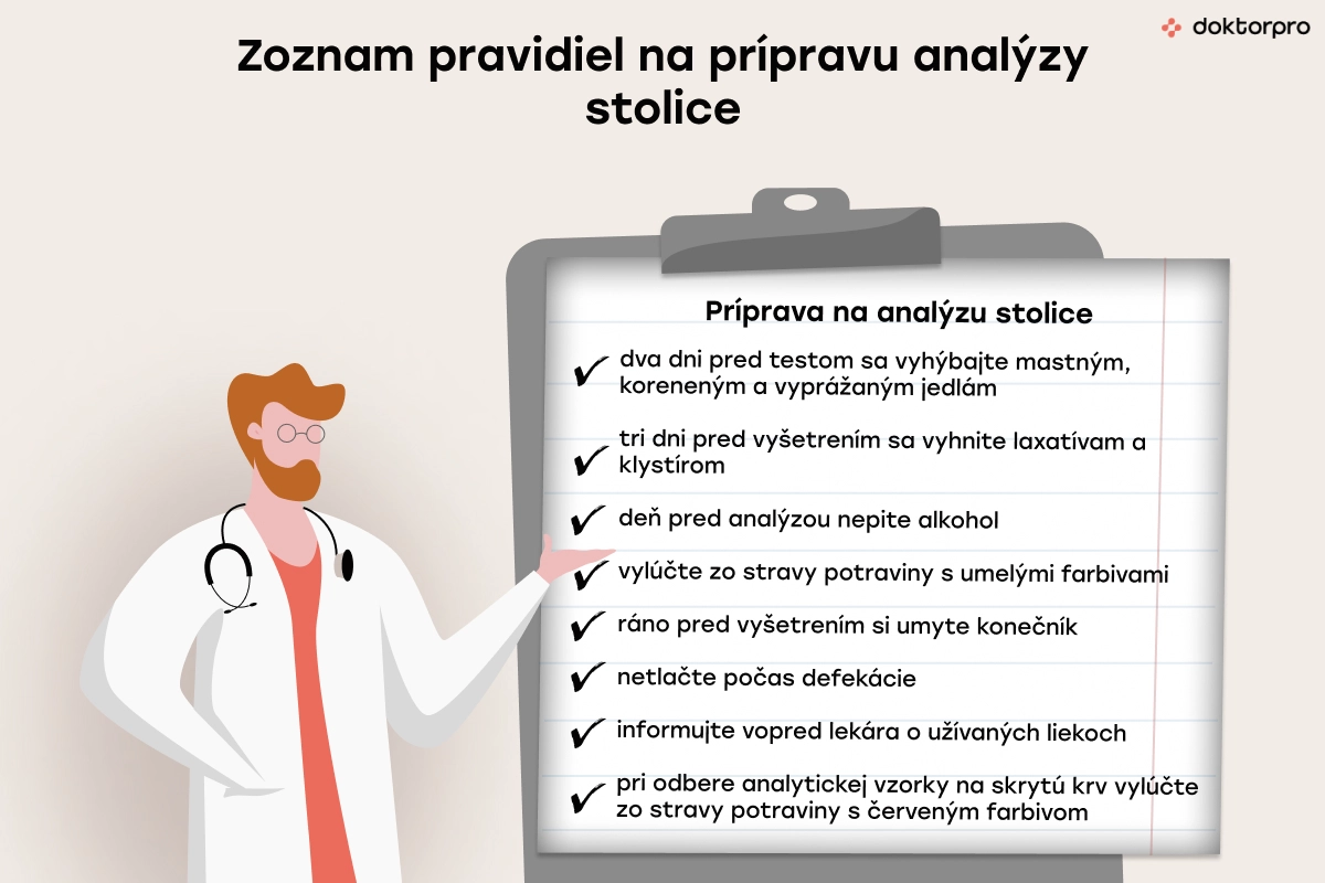 Zoznam pravidiel na prípravu analýzy stolice