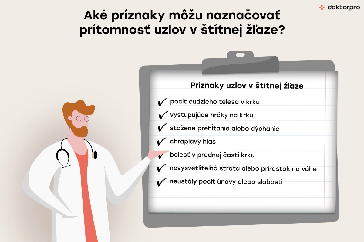 Aké príznaky môžu naznačovať prítomnosť uzlov v štítnej žľaze?